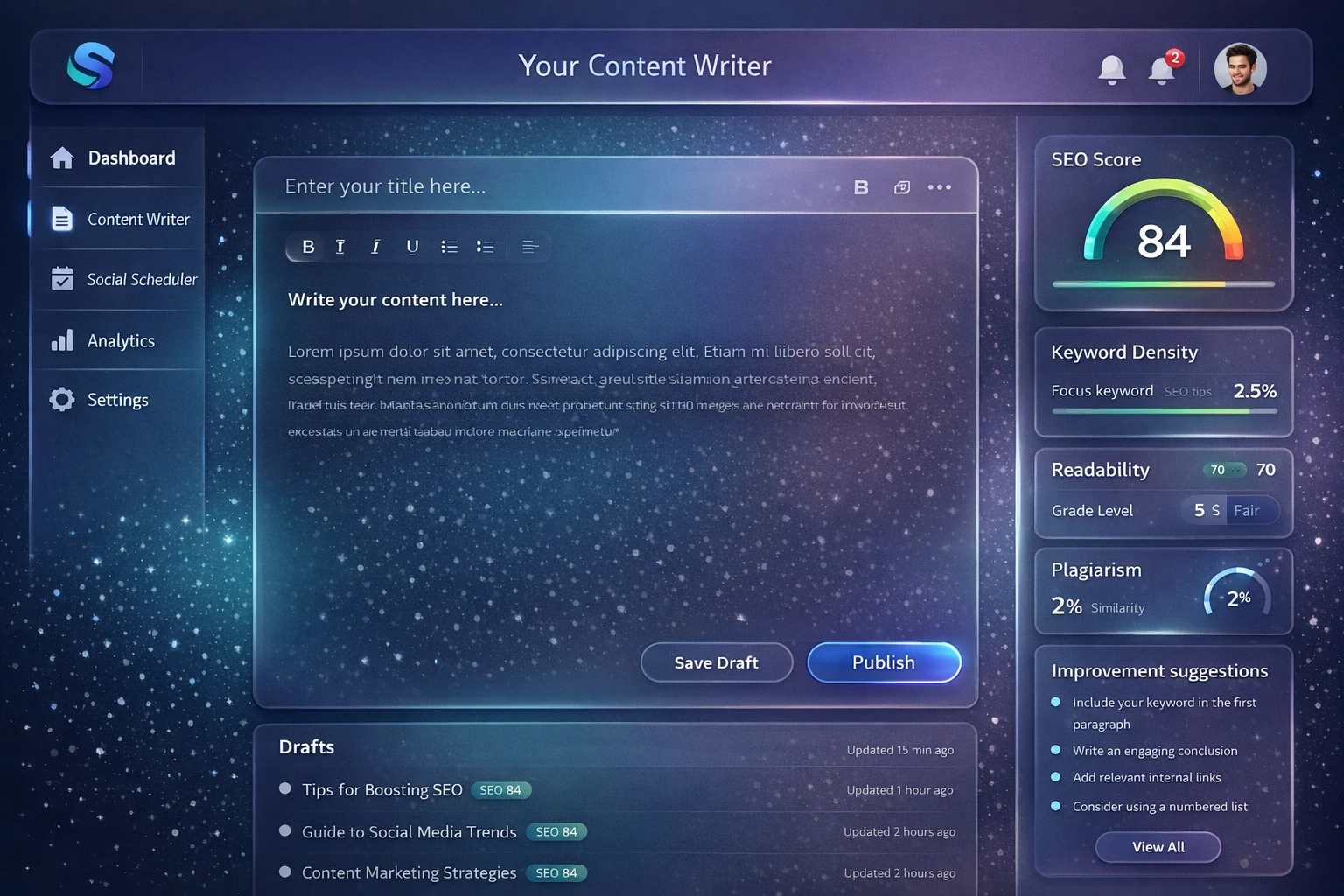 Smart Content Studio Dashboard